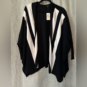 Slouchy black and white sweater